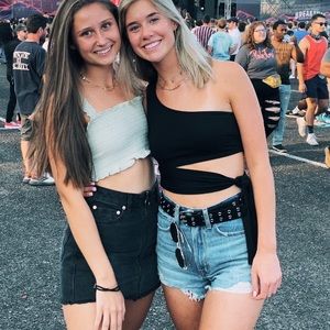 free people zip it up black denim skirt